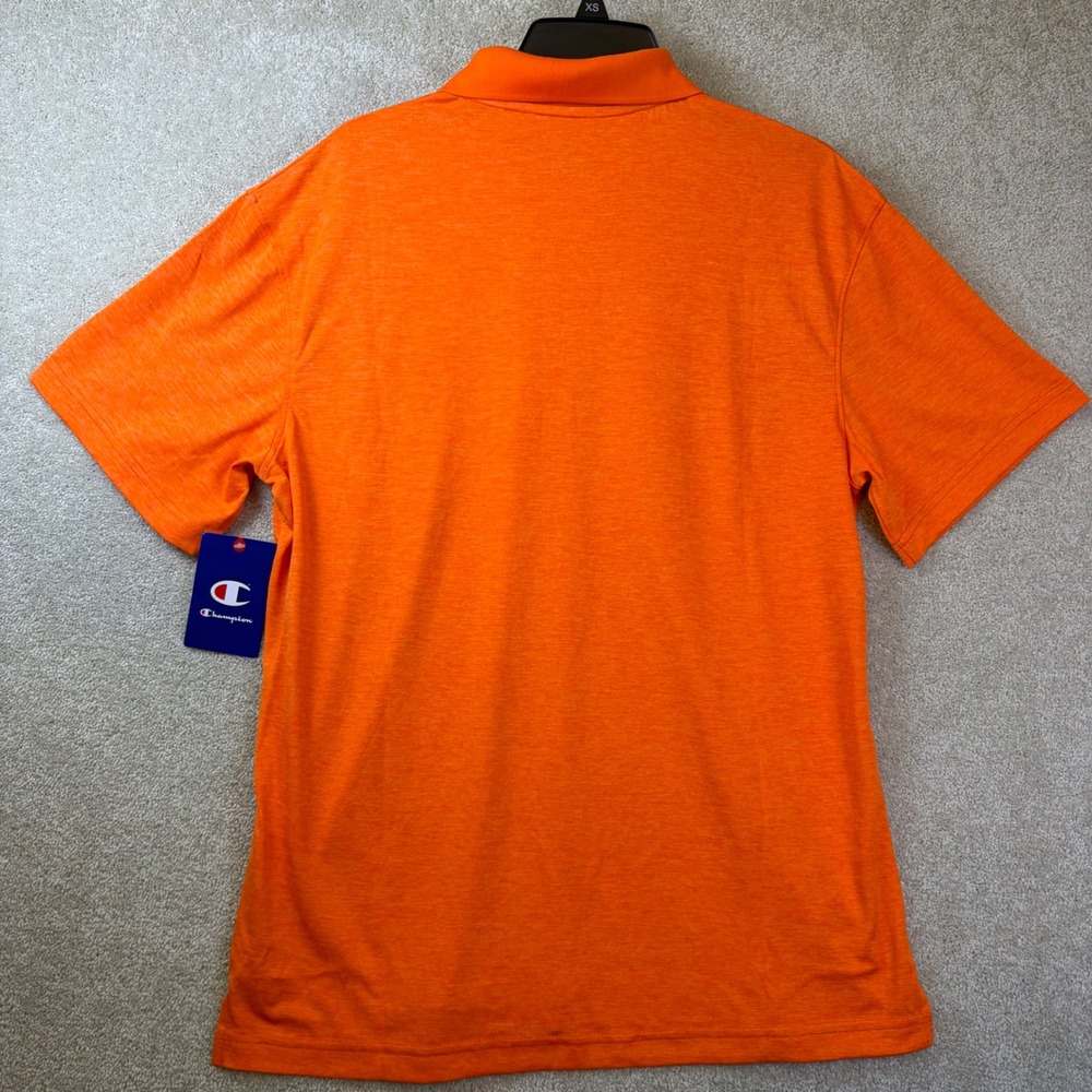 Champion Polo Shirt Mens Medium Orange Clemson Tigers NCAA Heathered SS NEW - Picture 3 of 8